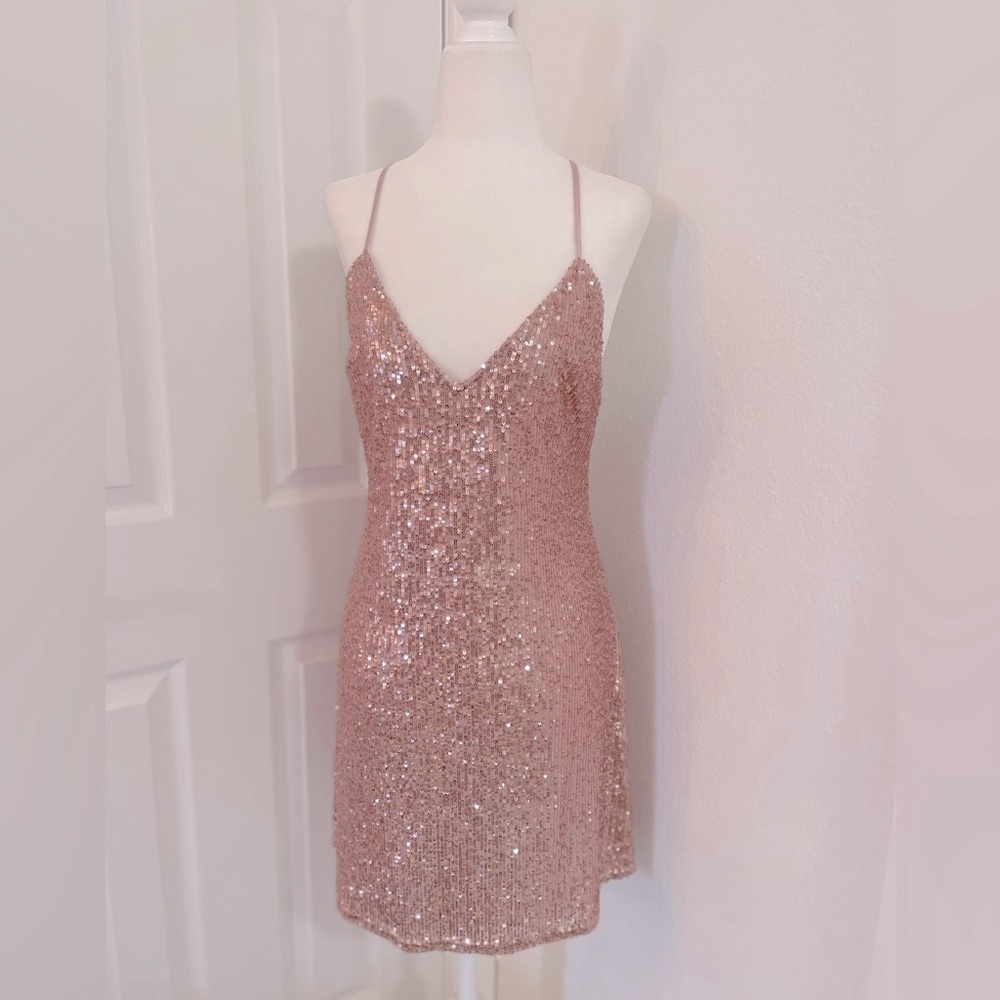 NYE!✨Victoria’s Secret Sequined Backless Sparkle Dress NEW